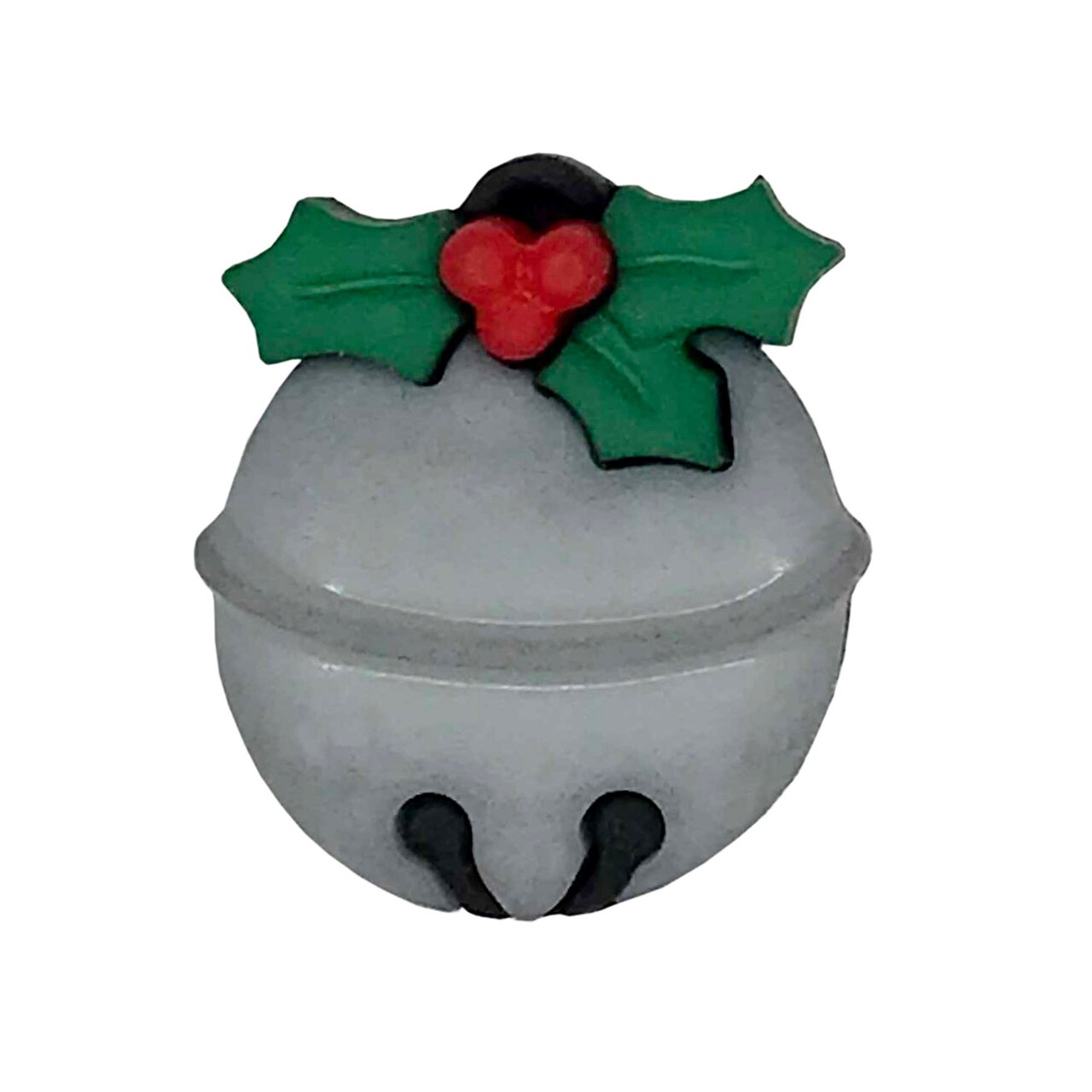 Christmas Jingle Bell Button with Holly – Craft & Sewing Embellishment - 25 Buttons